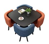 Reception Negotiation Table, Square Dining Table Set with 4 Chairs, Business Conference Room Coffee Desk, Rest Area Apartment Balcony Leisure