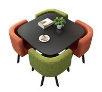 Reception Negotiation Table, Square Dining Table Set with 4 Chairs, Business Conference Room Coffee Desk, Rest Area Apartment Balcony Leisure