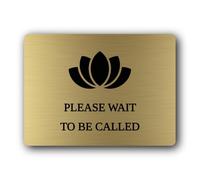 Reception or waiting area sign indicating to wait until called. Sign - 19.4x14.3cm Brushed Aluminium