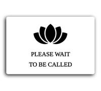 Reception or waiting area sign indicating to wait until called. Sign - 29.0x19.0cm Brushed Aluminium