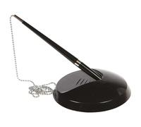 Reception Pen Desk Set On Chain With Stand- Black Counter Pen + Free Refills