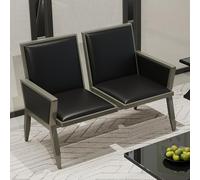 Reception Sofa Chairs Set with Reinforced Backrest and Armrests for Airport, Hospital, Barbershop, Waiting Room