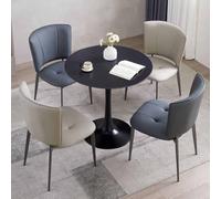 Reception Table and Chairs Set, Business Dining Table for 4, Coffee Kitchen Dining Table Set, Negotiation Table and Chair Set for Lounge and Living Room