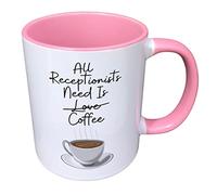 Receptionist Coffee Career Mug - Receptionist Mug - Front Desk Career Mug - Receptionist Co-Worker Cup - Receptionist Job Mug - Receptionist Graduate Mug (Red)