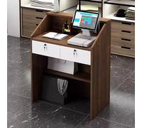 Receptionist Desk with Lockable Drawer, Reception Counter Desk, Stations Table Front Reception Office Beauty Salon Desk Checkout Office Desk