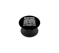 Receptionist Front Desk Chaos Manager People Wrangler Design PopSockets Adhesive PopGrip