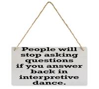 Receptionist Gift Wood Sign Hanging Art Wall Decor 12x6 inch Rustic People Will Stop Asking Questions Work Wooden Sign Hanging Rustic Wall Decor 12x6 inch Decor Signs Plaque for Home Office Decor