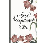 Receptionist Gifts: Best Receptionist Ever | Appreciation Gifts For Receptionist | Green & Red Watercolor Leaf Floral Notebook to Journal