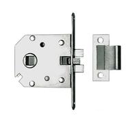 Recess-fit simple lock chromed brass 68x60x9 mm - 1 PC Osculati - 38.409.70