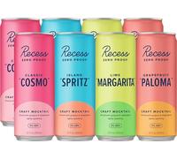 Recess Zero Proof Craft Mocktails, Alcohol Free Drinks, With Adaptogens, Non-Alcoholic Beverage Replacement, Mixer, Celebration, Party, (Happy Hour Sampler, 12oz, Pack of 12)