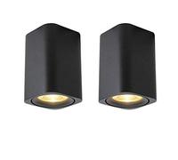 Recessed 2 Packs Downlight White/Black Square LED Ceiling Spotlight Surface Mount Down Light 7W 3000K/6000K Aluminum Accent Lamp for Hallway Corridor Gallery Kitchen Living Room Decoration Inte