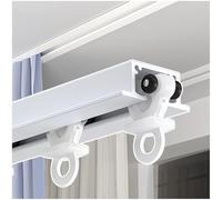 Recessed Aluminum Ceiling Track - 2m/6.56FT Room Divider Rail for Bedroom, Office, Balcony, Hotel - White Monta Au Plafond, Versatile & Slish Solut