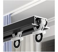Recessed Aluminum Ceiling Track - Versatile Room Divider Rail for Bedroom, Office, Balcony & Hotels - Black 1.1m/3.6FT Monta Au Plafond