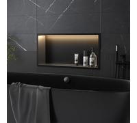 Recessed Bathroom Shelf Rea Black 30X60