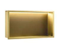 Recessed Bathroom Shelf Rea Led 30X60 Brush Gold
