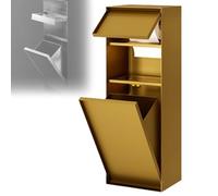 Recessed Bathroom Storage Rack, Waterproof Stainless Steel Organizer with Trash Can, Closed Design for Shower Room and Public Places