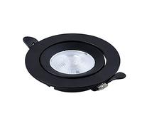 Recessed Black Slim LED Downlight Round Rotatable Adjustable Angle Recessed Lighting COB Ceiling Light No Strobos Indoor Angle Orientable Downlight Energy Saving Long Life ted
