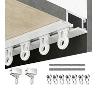 Recessed Ceiling Curtain Track Set, Hidden Curtain Rail for Room Dividers and Bedroom Use, Cuttable - Available in Various Lengths for Custom Fit