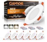 Recessed Ceiling Lights,GAMVOE Downlights for Ceiling 6W 3CCT 2700K/4000K/6000K Adjustable,LED Bathroom Spotlight Cut Diameter 67-99mm NON Dimmable Ultra Slim Downlight for Kitchen,Living Room(6Pack)
