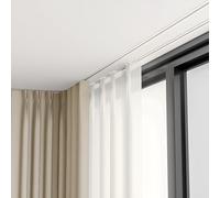 Recessed Ceiling Mount Track System Hidden Curtain Rod for Room Divider & Privacy 14.1ft Black Rail t for Home Decor & Space Separation