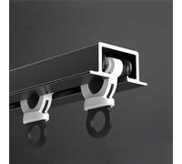 Recessed Ceiling Shower Curtain Rod Track - 4-44ft Adjustable Room Divider Easy Install Black - Ideal for Privacy in Open Spaces 6ft/1.8m Length