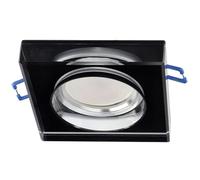 Recessed Ceiling Spotlight EDO Crystal Grande Black Thick Glass Square EDO777133
