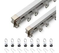 Recessed curtain track - Ceiling Curtain Track - 3.28Ft-19.6Ft - with Hooks and All Accessories - For Privacy Living Room Bedroom Drop Ceiling Shower(1.6m/5.24FT(2 * 0.8m))