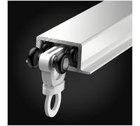 Recessed curtain track | Room Divider Curtain Rail | 3.2ft-19.6ft Aluminum Curtain Rail | Ceiling Mount | Sliding Single Rail Track Partition Bar | For Room Divider(Black,1.7m/5.58FT(2 * 0.85m))