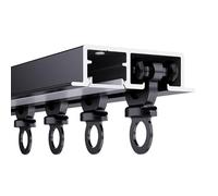 Recessed Curtain Track System for Ceiling, Smooth Gliding Drapery Tracks for Bedroom Blackout Curtains, 30 28 24 20 18 12 10 6 4 Ft Invisible Flush Mount Curtain Rails(Black,18ft/5.48m)