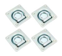 Recessed D-Ring Anchors, 4 Pack 2000lbs Carbon Steel | Carbon steel ring, 2000lb, trailer tie down for van truck flatbed cargo secure