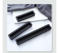 Recessed door handle, 3Pcs Flush Finger,Embedded Handle, with Concealed Screws for Cabinet Wardrobe Drawer Door Handles(Black,192Mm)