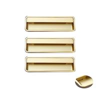 Recessed door handle, Door Handles, Sliding,3 Pieces of Furniture Handle,for Doors,Cabinet Windows,Flush Invisible(Pearl Gold,Length 192mm)