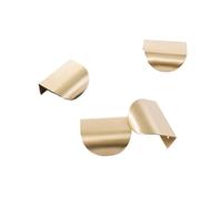 Recessed Door Handles 10pcs Brushed Brass Hidden Drawer Handle Kitchen Cabinet Pull Wardrobe Finger Tab Handles Furniture Hardware Accessories for Closet Door and Large Drawer