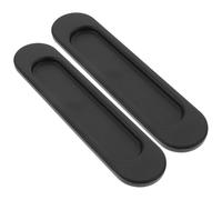 Recessed Door Handles 10pcs Sliding Door Handle Oval Pulls Closet Barn Handles Glass Black Knobs Doorknob for Closet Door and Large Drawer