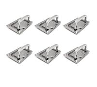 Recessed Door Handles 6pcs Stainless Steel 316 Flush Lift Ring Hatch Pull Handle Locker Cabinet Boat Marine Hardware for Closet Door and Large Drawer