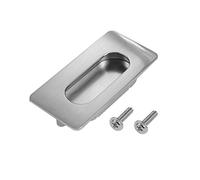 Recessed Door knob Recessed Handle, Concealed, 3-inch x 1-3/5-inch Sliding Door Flush Pull Zinc Alloy Brushed Finish