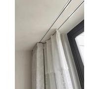 Recessed Double Track Ceiling Mount Rail - Adjuble 5ft to 50ft Aluminum Sliding Track for Room Dividers - Easy Inll, Perfect for Modern Spaces (15ft)