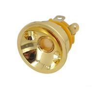 Recessed Electro Socket Plate Holder for Tele Style Electric Guitar, Chrome Plated Metal Jack Input Cup, Direct Screw Mount Replacement Part(Gold)