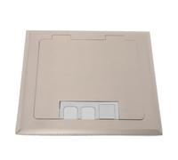 Recessed Floor Outlet Cover Plate, Square Stainless Steel | Silver Modern Finish, Flush Dust Sealing, for Wood Flooring and Standard Plug Modules