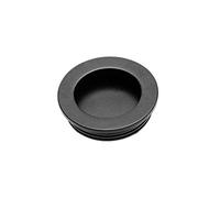Recessed Flush Sliding Door Handle Pull Circle 40 x 35 x 10mm Black