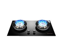 Recessed Gas Stove Cooktop,2 Burners Natural Gas and Propane Stove,Commercial Gas Stock Pot Range,Ideal For Kitchens,Apartments(LPG)