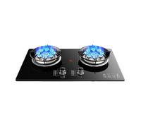 Recessed Gas Stove Cooktop,2 Burners Natural Gas and Propane Stove,Commercial Gas Stock Pot Range,with Thermocouple Protection(LPG)