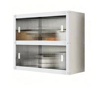 Recessed Handle Acrylic Sliding Door Cabinet, Heavy-Duty Stainless Steel, Smooth Track, Wall-Mounted Storage for Kitchen, Office, and Garage, 31.49 x 13.77 x 27.55 in