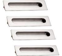 Recessed Handle,Embedded Handle,Hidden Door Handles,Recessed Furniture Handle Concealed Embedded Flush Sliding Door Pull Handles Hidden Pull Handle Silver 4 Pcs (Hole Distance 64mm) ( Color : Onecolor