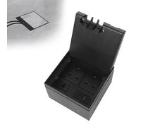 Recessed Hidden Floor Socket, Stainless Steel Floor-mounted Electrical Outlet Box, 250VAC 13A Waterproof Power Socket Outlet Box for Kitchen Office, Concealed (Black, 2AC+USB USBC+CAT6)