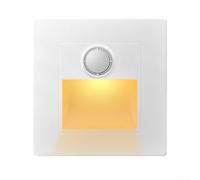 Recessed LED Light for Indoor Steps with Automatic Activation in Darkness Upon Movement Detection Only (White)