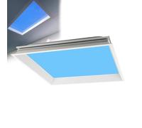 Recessed LED Skylight Ceiling Light with Remote Control, Adjustable Color Temperature, Natural Light Effect, Aluminum Alloy for Living Room Office