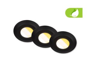 Recessed LED Spotlights Set 3x 4.9W Bathroom Lights Dimmable Lamp IP44 CCT Black
