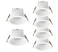 Recessed Lighting Modern Downlights 6 Pack LED Recessed Ceiling Kit 3.1 Inch 3.9 Inch White Aluminum Baffle Black (Pot Light)