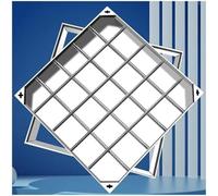 Recessed Manhole Cover and Frame, Invisible Aluminium Alloy Inspection Chamber, Stainless Steel Square Cover with Lifting Keys for Driveways, Patios, and Gardens